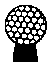 Silhouette of 8cm Golf Ball & Stand